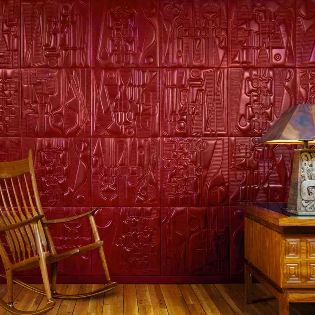 Paul Wearing: Mid Century Style Leather Wall Covering
